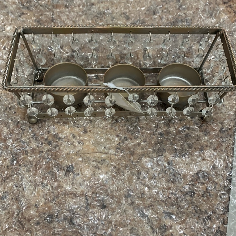 Metal and Jewelled Votive Candle/Tealight Holder Vintage NWT